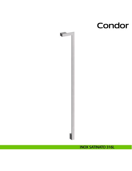 Maniglione in acciaio per porta Condor Reguitti Inox zancato - inox satinato 316L