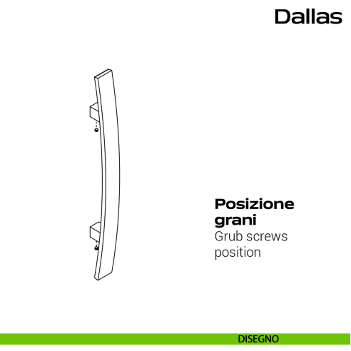 Maniglione curvo in acciaio per porta Dallas Reguitti Inox disegno