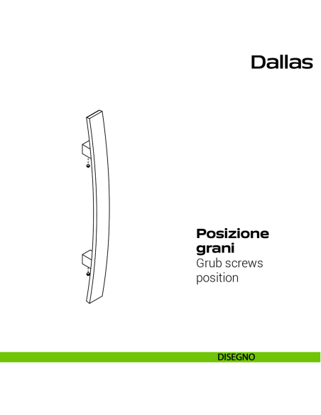 Maniglione curvo in acciaio per porta Dallas Reguitti Inox disegno