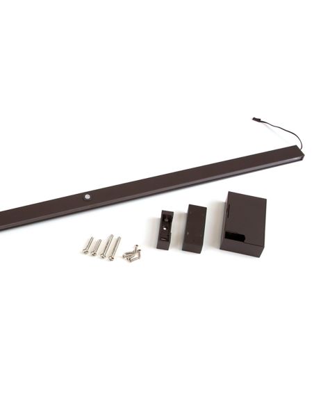 Emuca Barra appendiabili per armadi Castor con luce LED, batteria rimovibile e sensore di movimento, 558, Verniciato moka