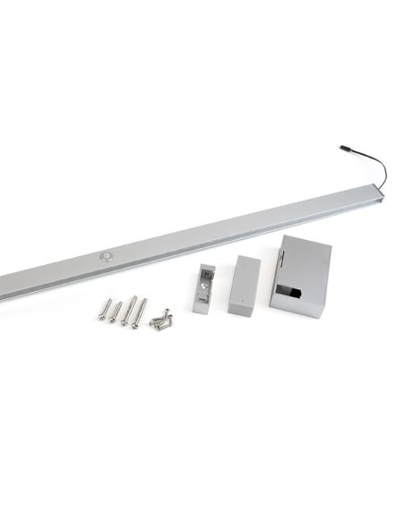 Emuca Barra appendiabili per armadi Castor con luce LED, batteria rimovibile e sensore di movimento, 558, Anodizzato opaco