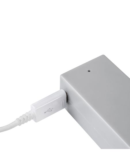 Emuca Barra appendiabili per armadi Castor con luce LED, batteria rimovibile e sensore di movimento, 558, Anodizzato opaco
