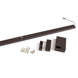 Emuca Barra appendiabili per armadi Castor con luce LED, batteria rimovibile e sensore di movimento, 858, Verniciato moka