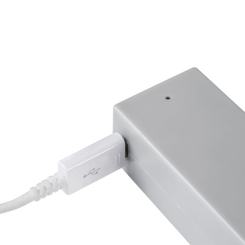 Emuca Barra appendiabili per armadi Castor con luce LED, batteria rimovibile e sensore di movimento, 858, Anodizzato opaco