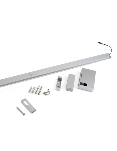 Emuca Barra appendiabili per armadi Castor con luce LED, batteria rimovibile e sensore di movimento, 1.158, Anodizzato opaco
