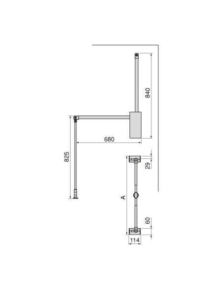 Emuca Appendiabiti per armadio Sway, larghezza regolabile 600 - 830mm, Acciaio, Alluminio e Tecnoplastica, Verniciato titanio