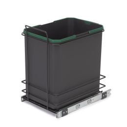 Emuca Recycle 1x35lt per il montaggio sul fondo e l'estrazione manuale nel mobile da cucina, Grigio antracite, Tecnoplastica
