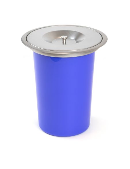 Emuca Pattumiera da incasso Recycle per piano cucina, 8 litri, Acciaio inossidabile