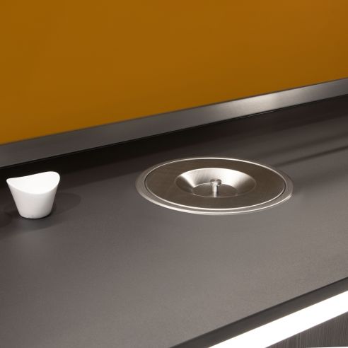 Emuca Pattumiera da incasso Recycle per piano cucina, 8 litri, Acciaio inossidabile