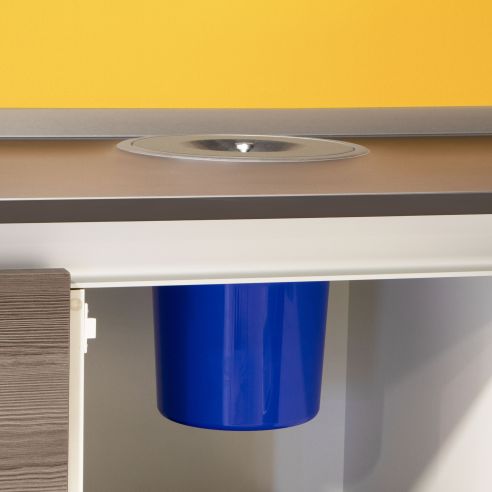 Emuca Pattumiera da incasso Recycle per piano cucina, 8 litri, Acciaio inossidabile