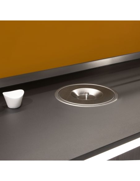 Emuca Pattumiera da incasso Recycle per piano cucina, 6 litri, Acciaio inossidabile