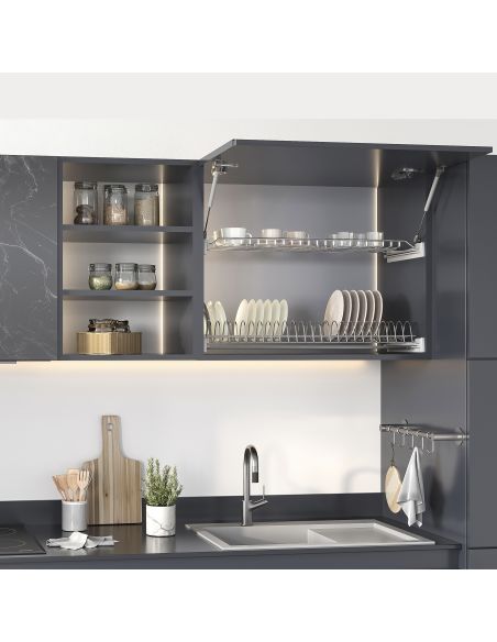 Emuca Scolapiatti Suprastar per modulo, 600, Acciaio, Cromato lucido