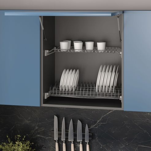 Emuca Scolapiatti Suprastar per modulo, 600, Acciaio, Cromato lucido