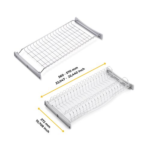 Emuca Scolapiatti Suprastar per modulo, 600, Acciaio, Cromato lucido