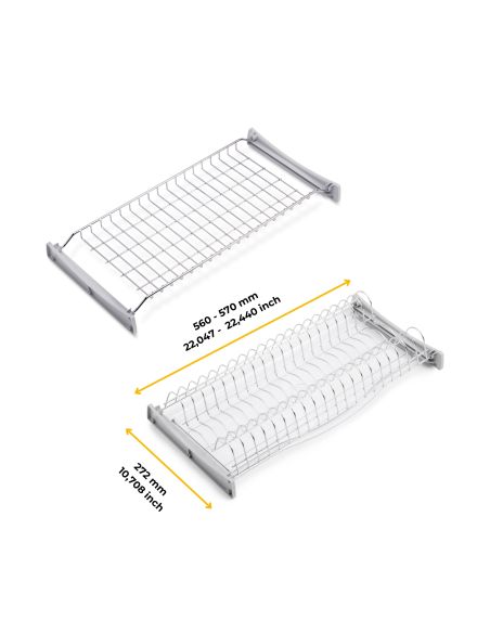 Emuca Scolapiatti Suprastar per modulo, 600, Acciaio, Cromato lucido