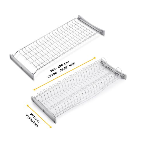 Emuca Scolapiatti Suprastar per modulo, 700, Acciaio, Cromato lucido