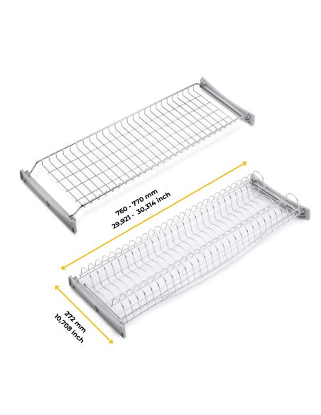 Emuca Scolapiatti Suprastar per modulo, 800, Acciaio, Cromato lucido