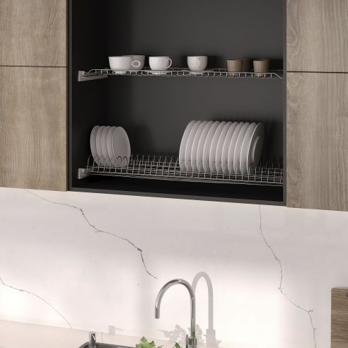 Emuca Scolapiatti Suprastar per modulo, 900, Acciaio, Cromato lucido