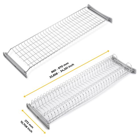 Emuca Scolapiatti Suprastar per modulo, 900, Acciaio, Cromato lucido