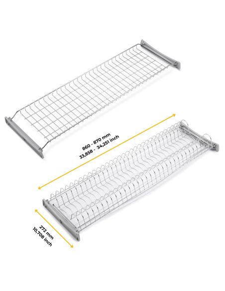 Emuca Scolapiatti Suprastar per modulo, 900, Acciaio, Cromato lucido
