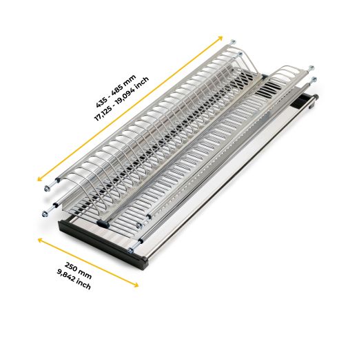 Emuca Scolapiatti acciaio inossidabile Drynox, modulo 500 mm, Acciaio inossidabile