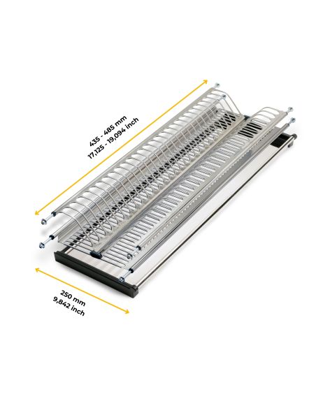 Emuca Scolapiatti acciaio inossidabile Drynox, modulo 500 mm, Acciaio inossidabile