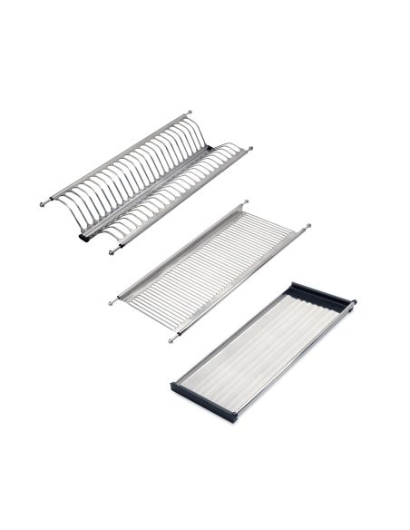 Emuca Scolapiatti acciaio inossidabile Drynox, modulo 700 mm, Acciaio inossidabile