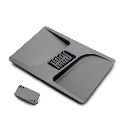 Emuca Contenitori per cassetti da cucina Recycle con coperchio anti-odore, Altezza 266, 3x15 lt, 2x7 lt, Grigio antracite