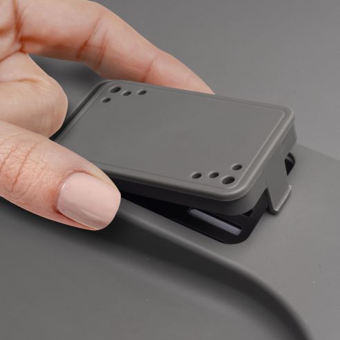 Emuca Contenitori per cassetti da cucina Recycle con coperchio anti-odore, Altezza 266, 3x15 lt, 2x7 lt, Grigio antracite