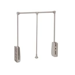 Emuca Appendiabiti per armadio Hang, larghezza regolabile 600-830 mm, Acciaio e Tecnoplastica, Verniciato grigio pietra