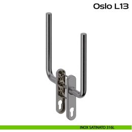 Maniglione per alzante scorrevole accoppiato con placca yale Oslo L13 Reguitti Inox 2