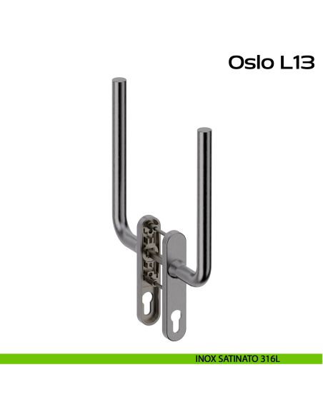 Maniglione per alzante scorrevole accoppiato con placca yale Oslo L13 Reguitti Inox - inox satinato 316L