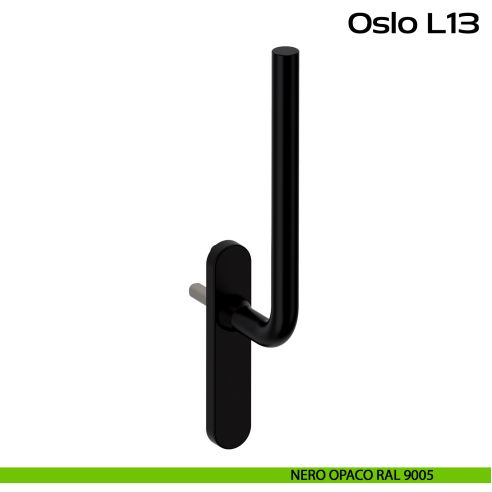 Maniglione per alzante scorrevole singolo cieco senza nicchia Oslo L13 Reguitti Inox - nero opaco