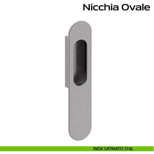 Nicchia ovale per alzante scorrevole singolo cieco Reguitti Inox - acciaio inox 316L