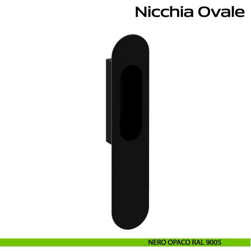 Nicchia ovale per alzante scorrevole singolo cieco Reguitti Inox - nero opaco