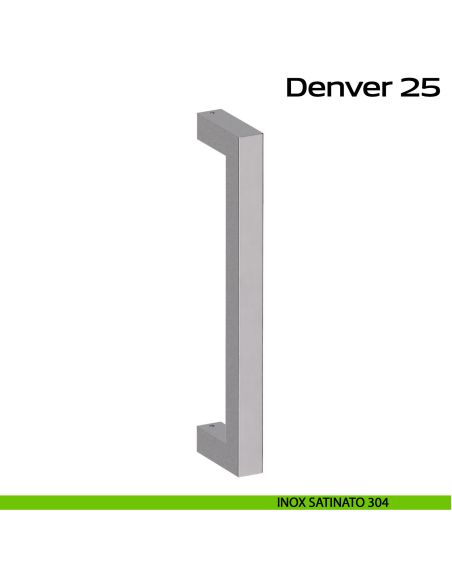 Maniglione quadrato in acciaio per porta Denver 25 Reguitti Inox - inox satinato 304
