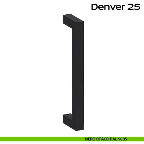 Maniglione quadrato in acciaio per porta Denver 25 Reguitti Inox - nero opaco RAL 9005