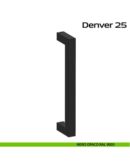 Maniglione quadrato in acciaio per porta Denver 25 Reguitti Inox - nero opaco RAL 9005