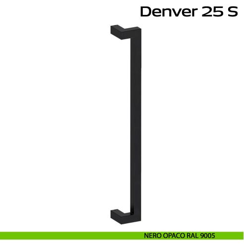 Maniglione spostato in acciaio per porta Denver 25 S Reguitti Inox - nero opaco RAL 9005