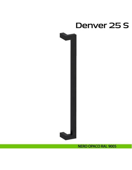 Maniglione spostato in acciaio per porta Denver 25 S Reguitti Inox - nero opaco RAL 9005