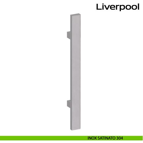 Maniglione squadrato in acciaio per porta Liverpool Reguitti Inox - inox satinato 316L