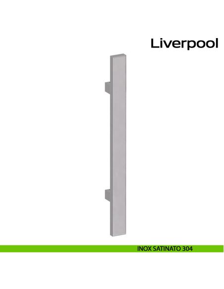 Maniglione squadrato in acciaio per porta Liverpool Reguitti Inox - inox satinato 316L