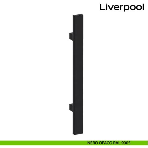 Maniglione squadrato in acciaio per porta Liverpool Reguitti Inox - nero opaco RAL 9005