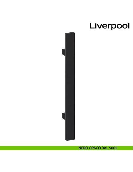 Maniglione squadrato in acciaio per porta Liverpool Reguitti Inox - nero opaco RAL 9005