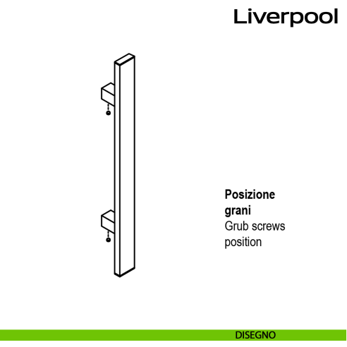 Maniglione squadrato in acciaio per porta Liverpool Reguitti Inox disegno