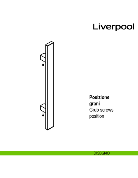 Maniglione squadrato in acciaio per porta Liverpool Reguitti Inox disegno