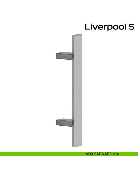 Maniglione zancato in acciaio per porta Liverpool S Reguitti Inox - inox satinato 316L