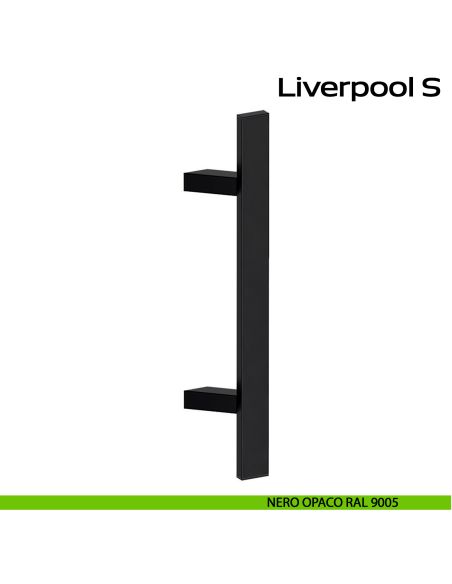 Maniglione zancato in acciaio per porta Liverpool S Reguitti Inox - nero opaco RAL 9005