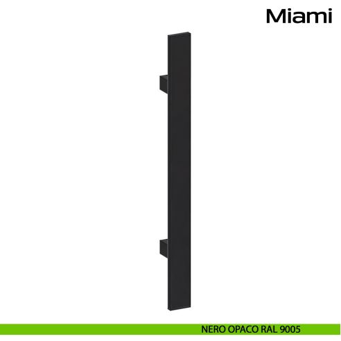 Maniglione in acciaio per porta Miami Reguitti Inox dritto - nero opaco RAL 9005