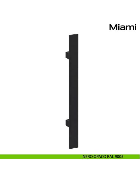 Maniglione in acciaio per porta Miami Reguitti Inox dritto - nero opaco RAL 9005